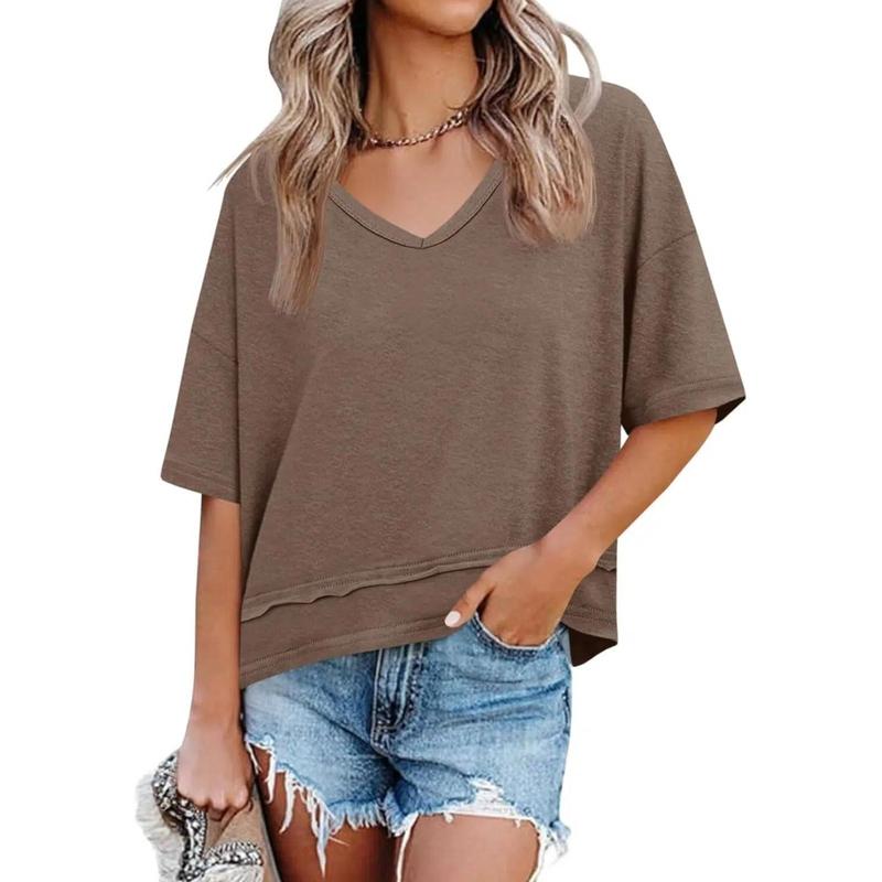 Azuria Casual Summer V-Neck T-Shirts