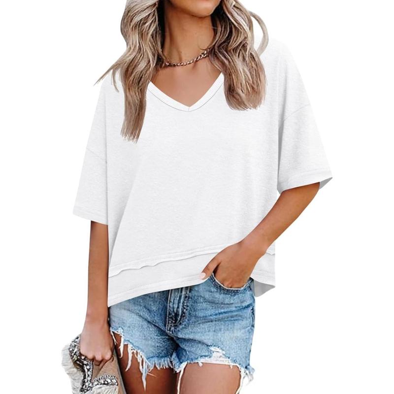 Azuria Casual Summer V-Neck T-Shirts