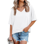 Azuria Casual Summer V-Neck T-Shirts