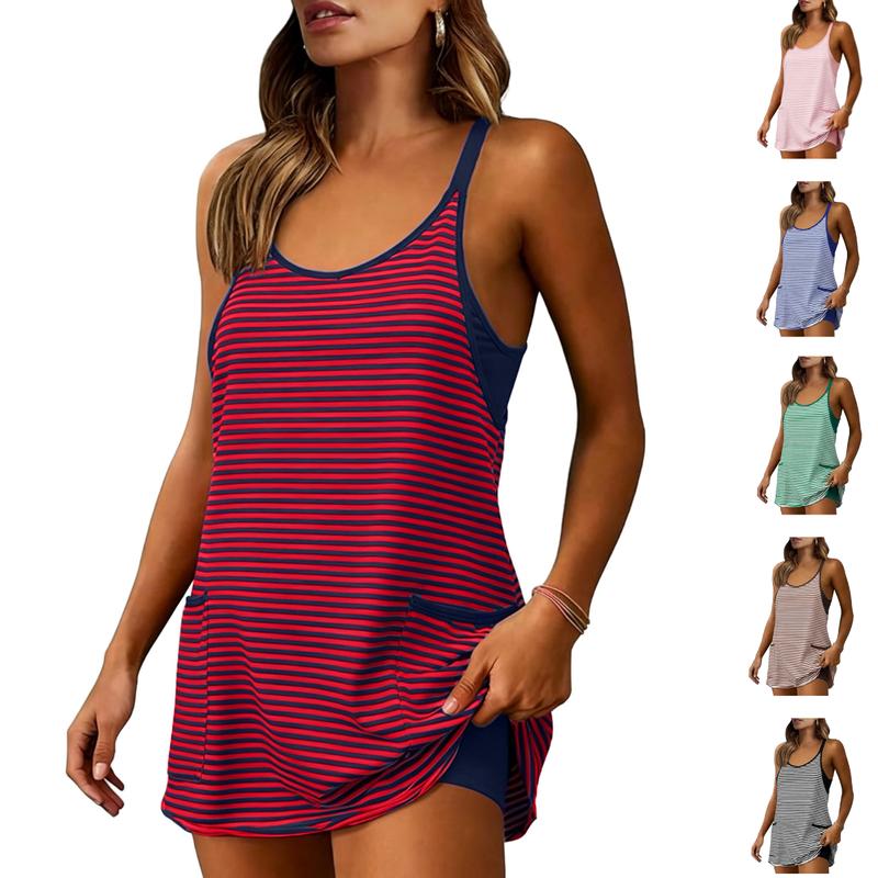 Azura Sleeveless Striped Mini Dress