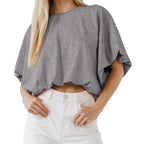 Azuria Crew Neck Crop Top