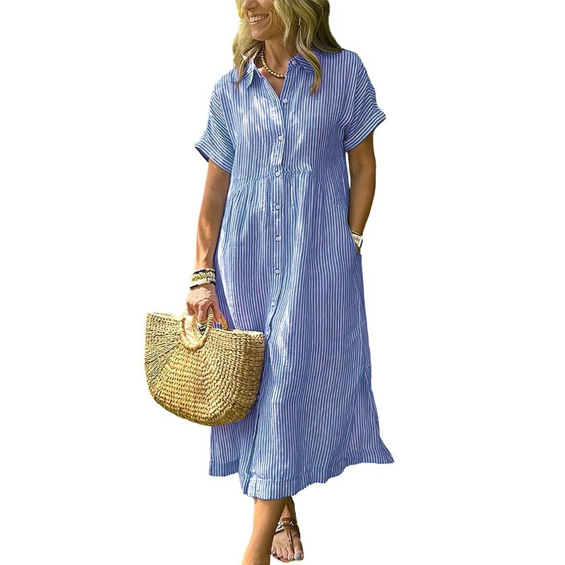Azuria Midi Striped Summer Dress