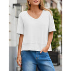 Azuria Casual Summer V-Neck T-Shirts