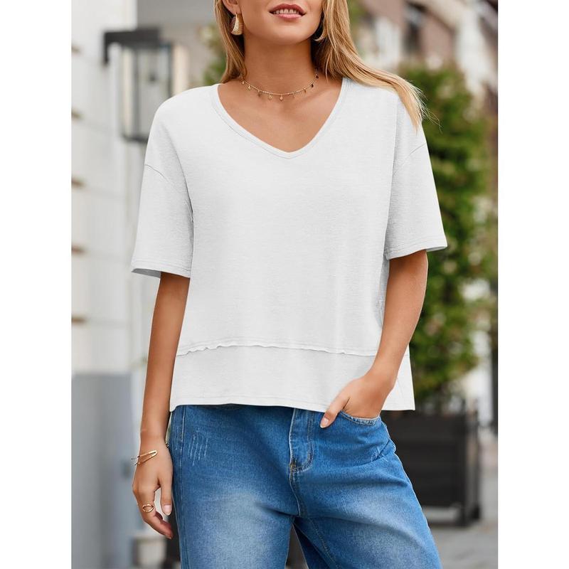 Azuria Casual Summer V-Neck T-Shirts