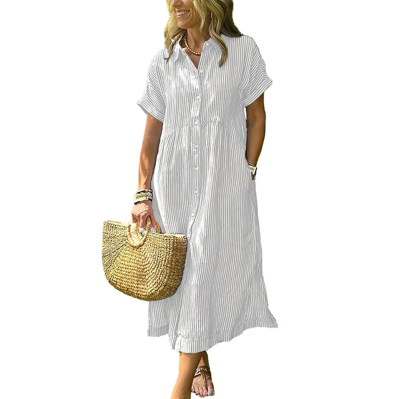 Azuria Midi Striped Summer Dress