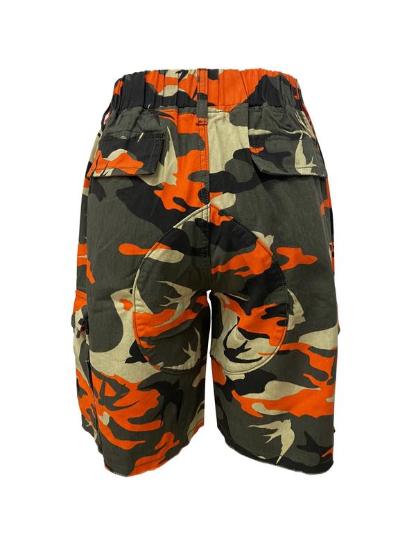 Azuria Summer Camo Print Cargo Shorts