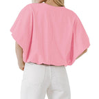 Azuria Crew Neck Crop Top