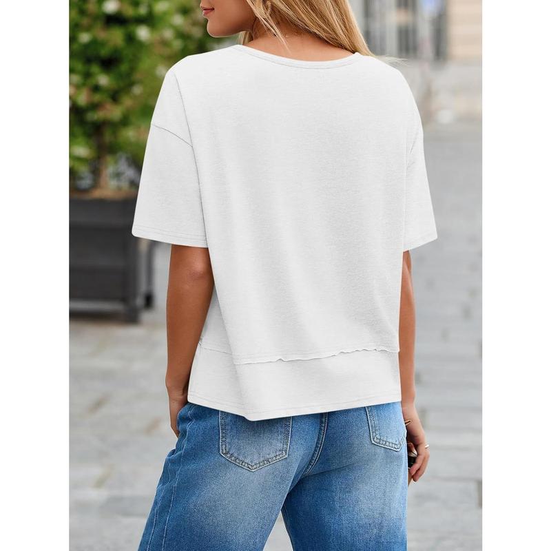 Azuria Casual Summer V-Neck T-Shirts