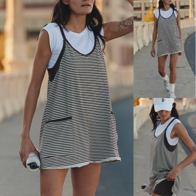 Azura Sleeveless Striped Mini Dress