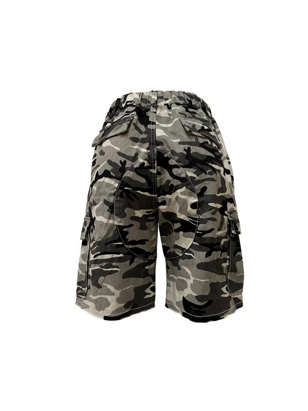 Azuria Summer Camo Print Cargo Shorts
