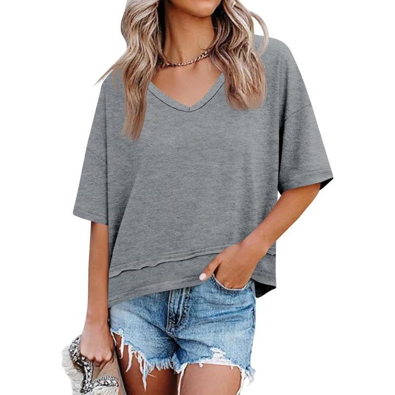Azuria Casual Summer V-Neck T-Shirts