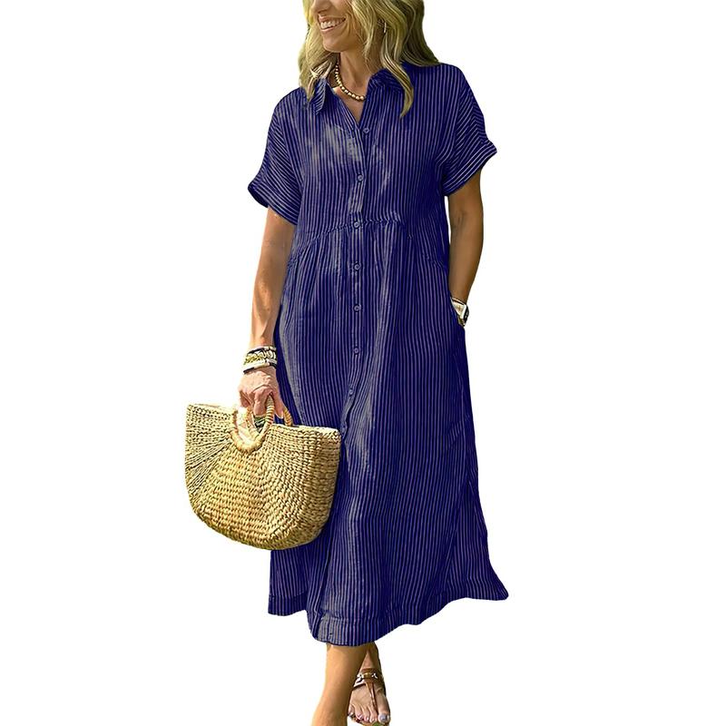 Azuria Midi Striped Summer Dress