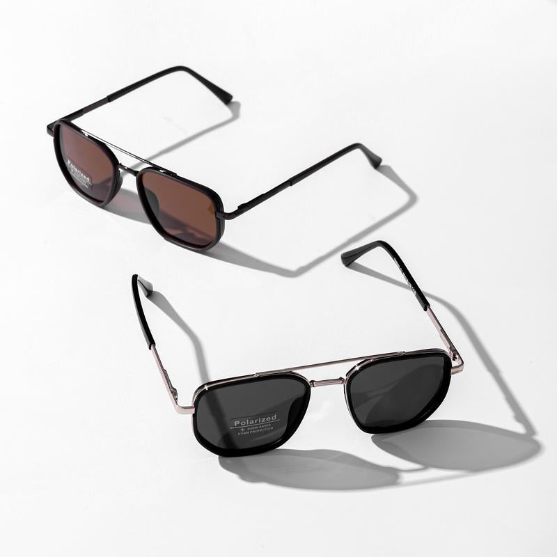 Azüria Double-Bridge Aviator Sunglasses